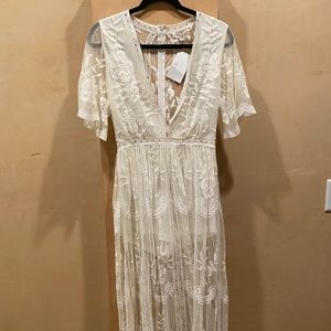 White Lace Maxi Romper